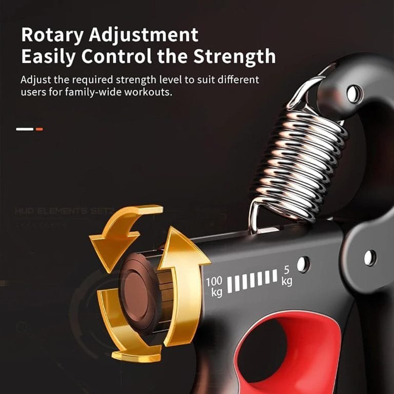 100KG Adjustable Spring Hand Grip with Digital Counter Hand Gripper Strengthener Strength Exercise Equipment